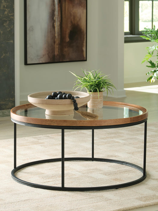 Noraluna Medium Brown Round Cocktail Table