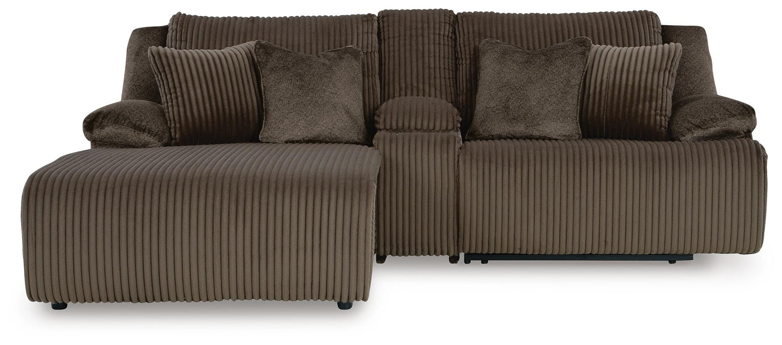 Top Tier Chocolate Top Tier 3-Piece Reclining Sectional Sofa with Chaise