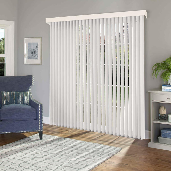 CHICOLOGY Vertical Blinds , Door Blinds & Shades , Blackout Window Shade , Vertical Blinds for Doors , Sliding Blinds Oxford White (Vinyl) 78"W X 84"H - new
