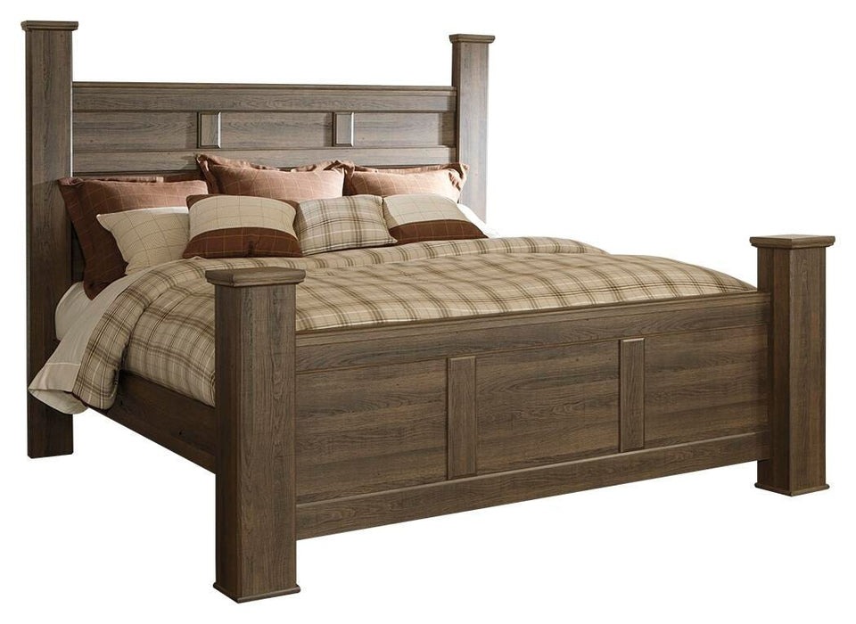 Juararo Dark Brown Juararo California King Poster Bed