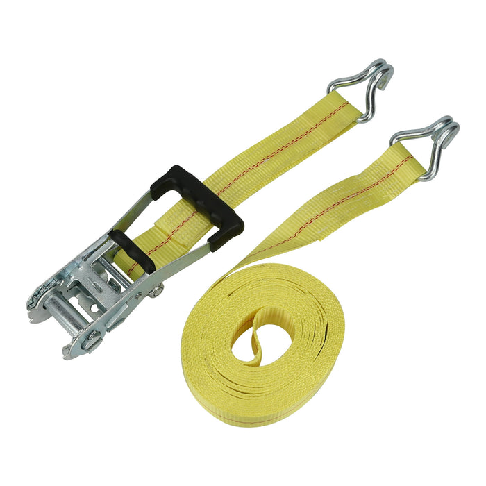 Hyper Tough Brand 2”x27" Tie down Straps with over Size Ratchet Handle 3333lbs, Work Load with DJ-Hooks Single Pack - new