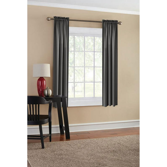 Mainstays Blackout Curtain Panels, Set of 2, Gray, 30" W x 63" L - new