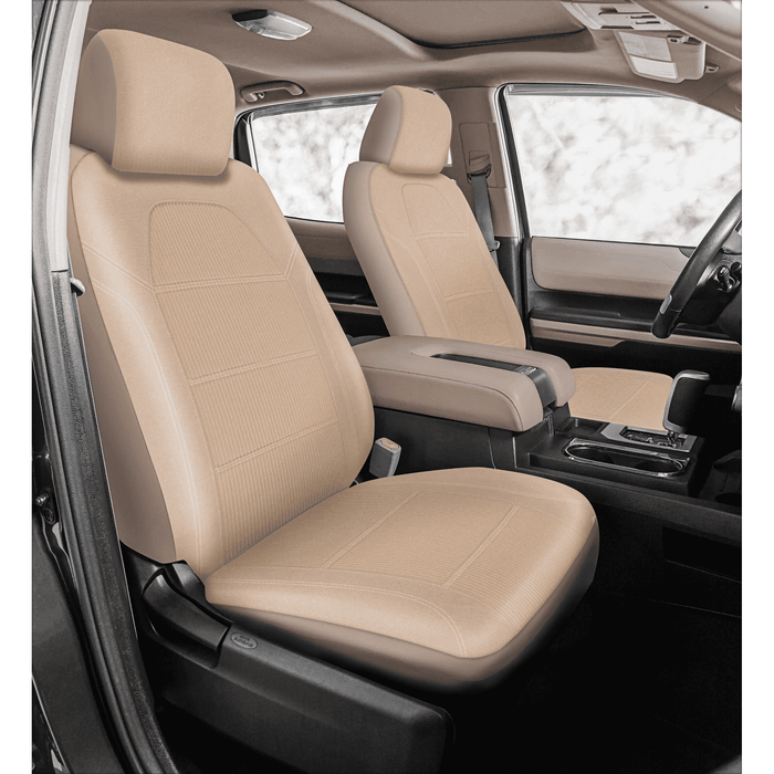 Auto Drive 2 Piece Truck Seat Cover Santos, Jacquard Tan - Universal Fit, 2202SC305 - open_box