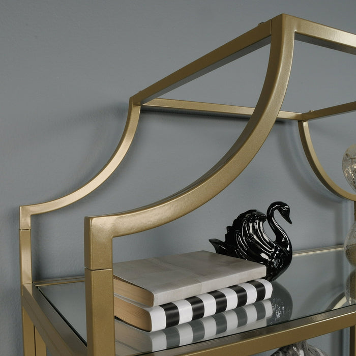 Better Homes & Gardens 71 Nola 5 Shelf Etagere Bookcase, Gold Finish - open_box