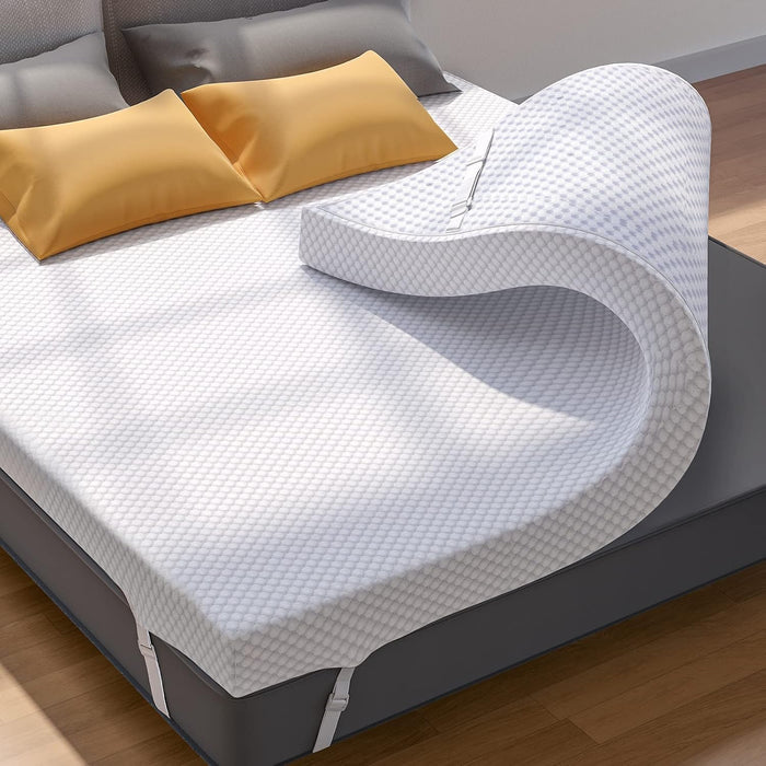 PERLECARE Full Size Mattress Topper, 3 Inch Gel Memory Foam Mattress Topper for Pressure Relief, Premium Soft Topper for Cooling Sleep, Non-Slip Design with Removable&Washable Cover,Oeko-Tex Certified