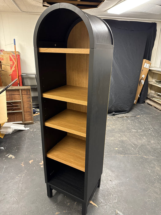 Better Homes & Gardens Juliet Narrow Arch Bookcase, Rich Black and Light Honey - new