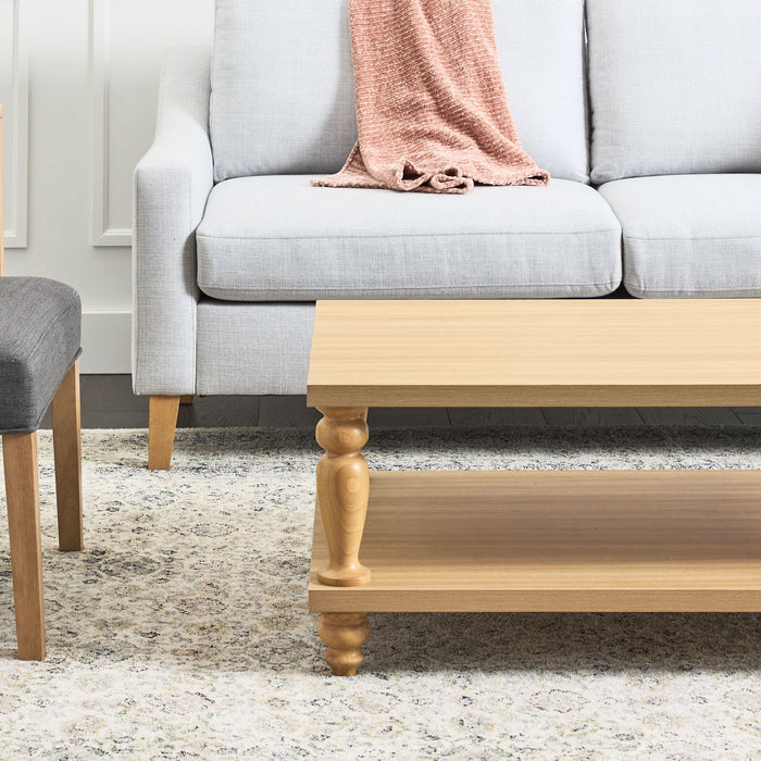My Texas House Abbott Wood Coffee Table, Light Oak - new