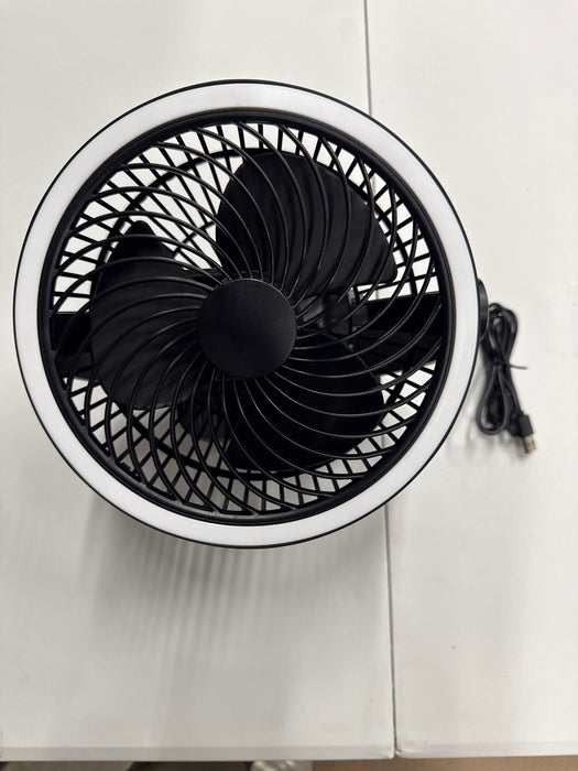 Mainstay 7 "Rechargeable USB Clip and Table Fan with LED Black - new