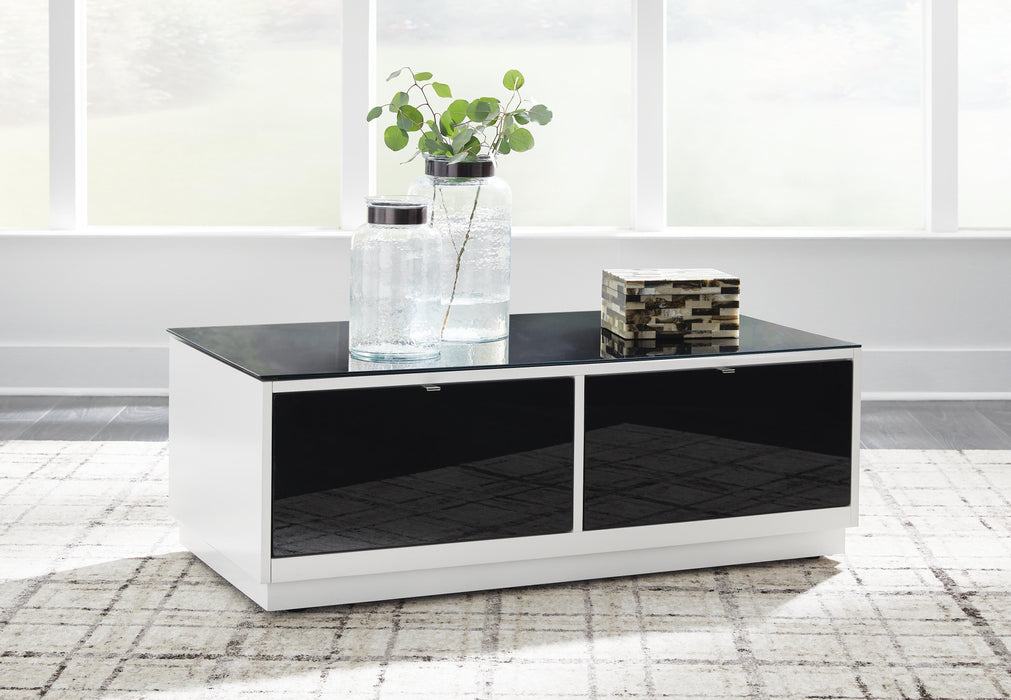 Gardoni White/Black Rectangular Cocktail Table