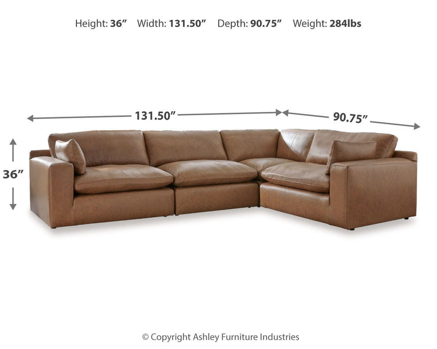 Emilia Caramel Emilia 4-Piece Sectional