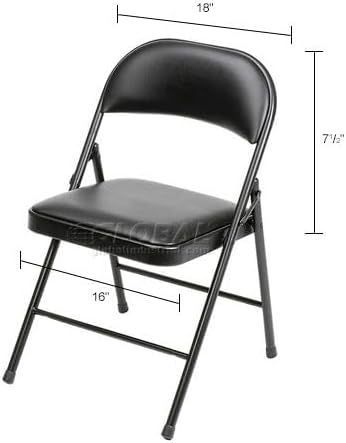 Global Industrial Steel Frame Folding Chair, Padded Vinyl Seat and Back - new