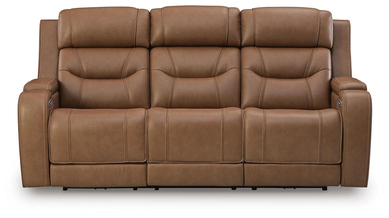 Dreamer Caramel PWR REC Sofa w/Audio Seating