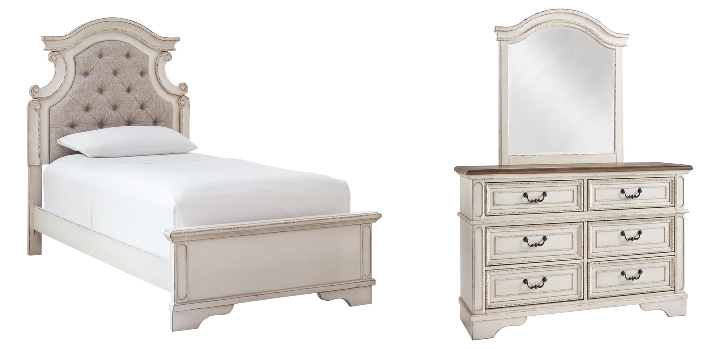 Realyn Chipped White Panel Bedroom Collection