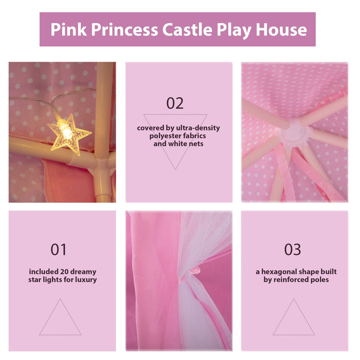 TOBBI Princess Castle Play Tent for Girls - Large 55'' x 53'' Playhouse for Indoor and Outdoor Play - new