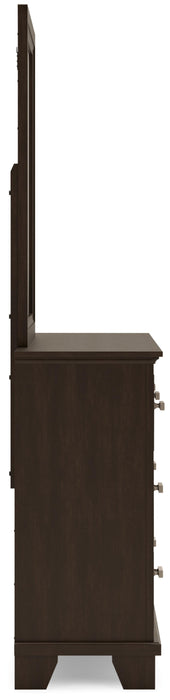 Covetown Dark Brown Covetown Dresser and Mirror
