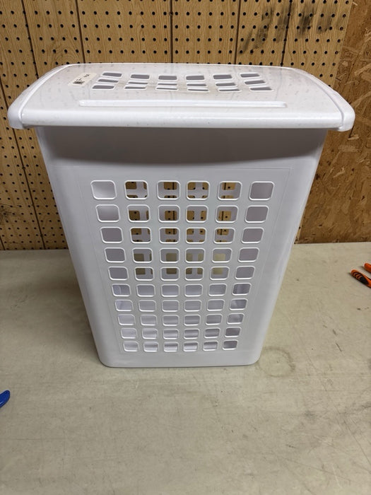 Sterilite Rectangular LiftTop Laundry Hamper Plastic Adult, White - new