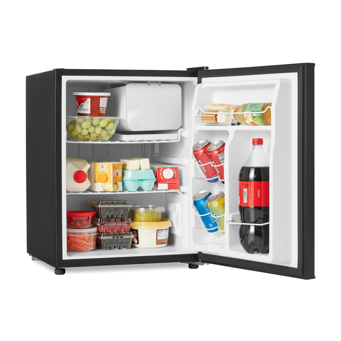 Galanz 2.7 Cu ft Single Door Mini Fridge, Black, Estar, New, Width 19.13" - open_box