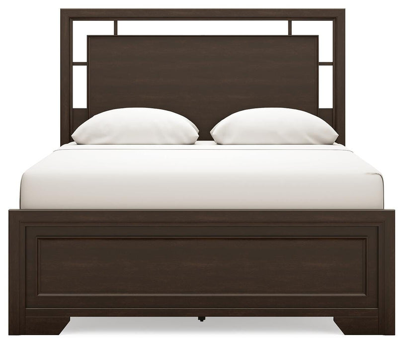 Covetown Dark Brown Covetown Queen Panel Bed