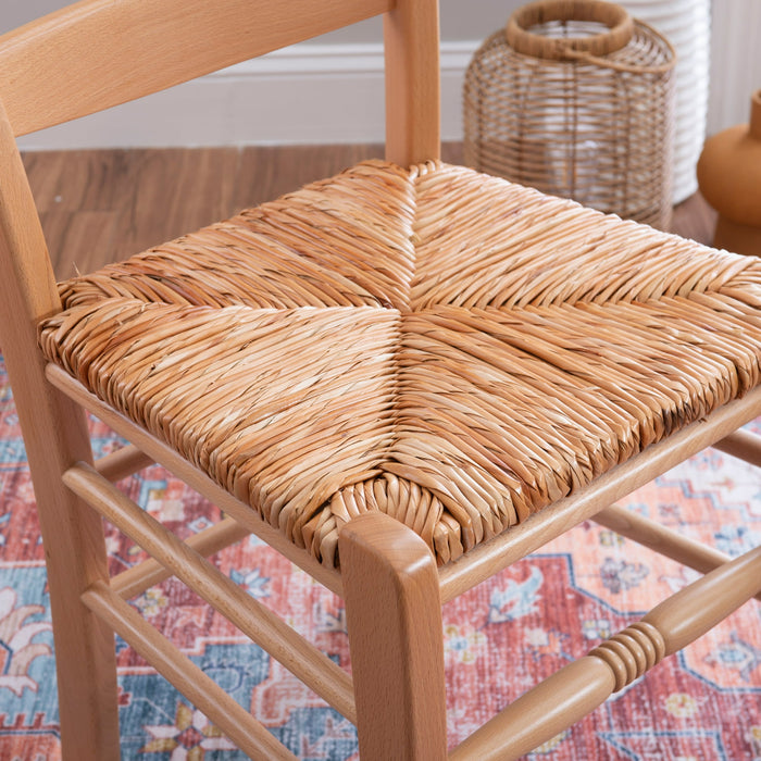 linon richlee dining chair with rush seat, set of 2, natural (please be advised that sets may be missing pieces or otherwise incomplete) - new