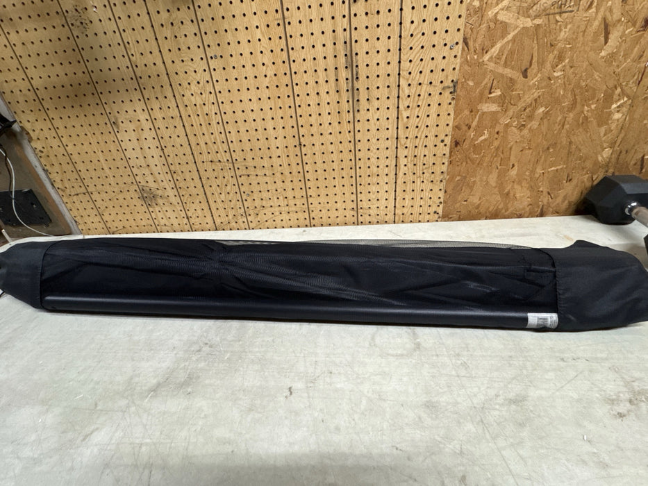 Mainstays 9ft Black Round Outdoor Tilting Market Patio Umbrella, - open_box