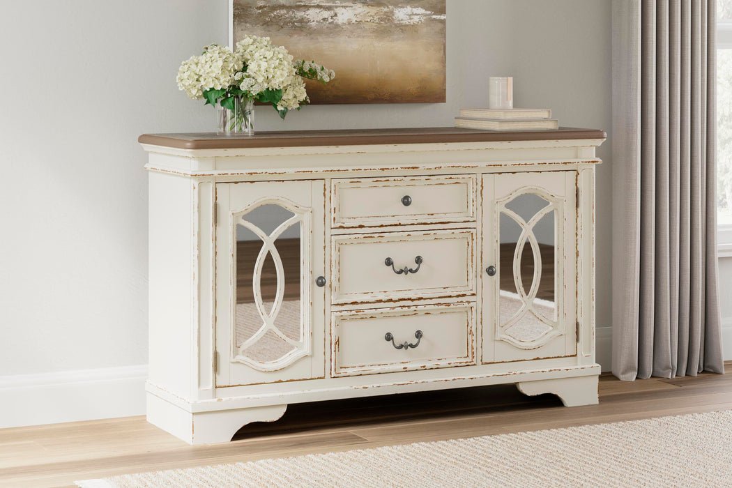 Realyn Chipped White Dining Room Server