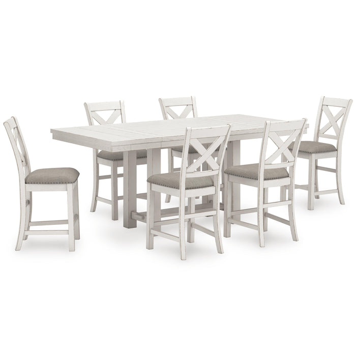 Robbinsdale Antique White Robbinsdale Counter Height Dining Table and 6 Barstools