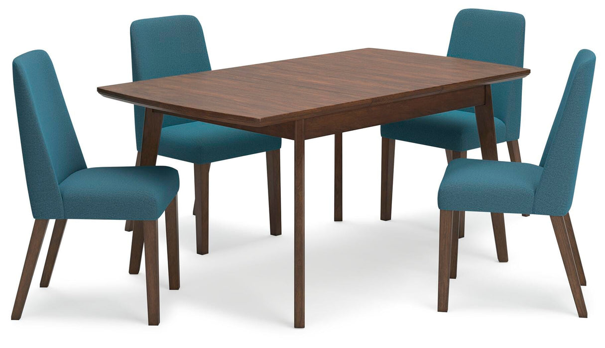 Lyncott Blue/Brown Lyncott Dining Table and 4 Chairs