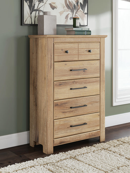 Fenderport Tan Five Drawer Chest