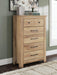 Fenderport Tan Five Drawer Chest