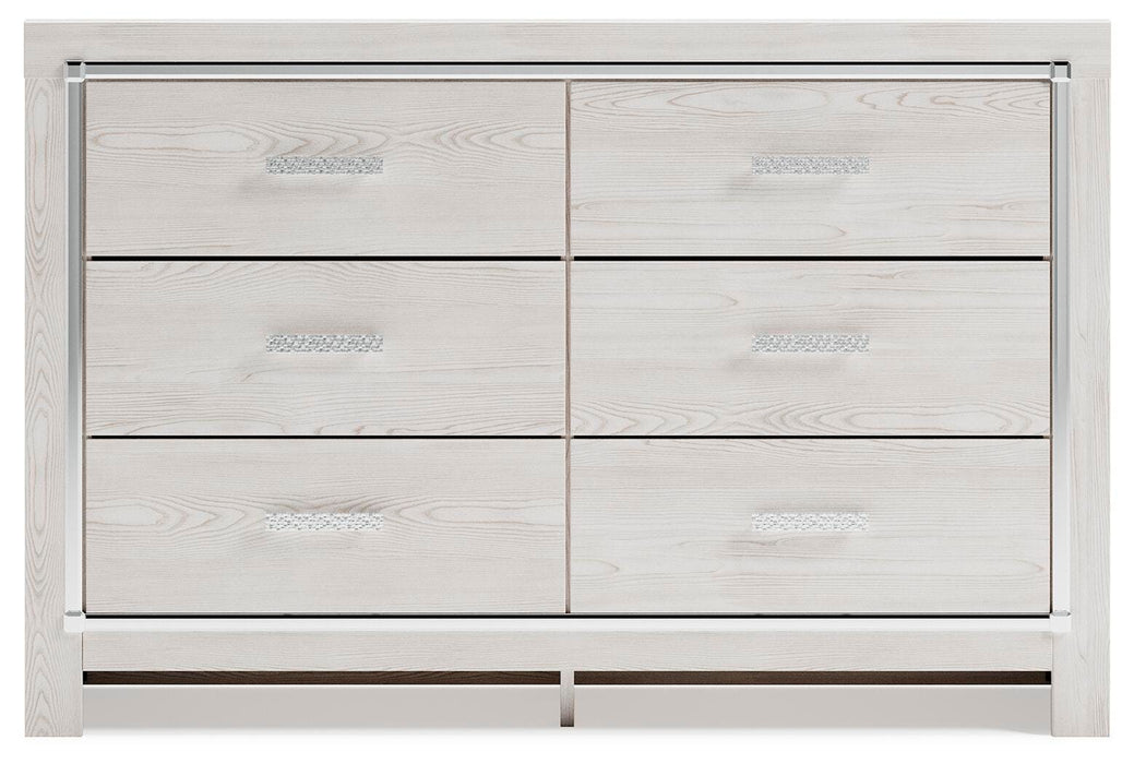 Altyra White Six Drawer Dresser