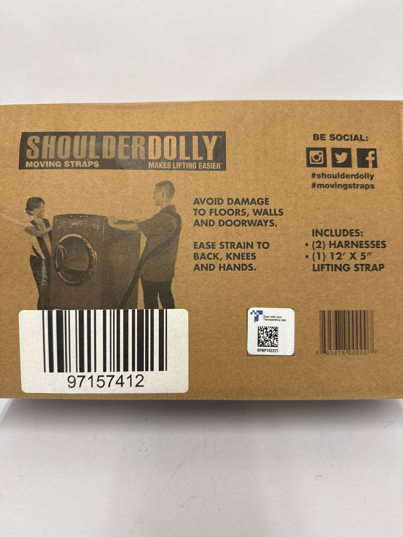 Shoulder Dolly Moving Straps - Lifting Straps - Move, Lift, And Secure Furniture, Appliances, Heavy, Bulky Objects Safely, Efficiently, More Easily Like the Pros - Essential Moving Supplies - new