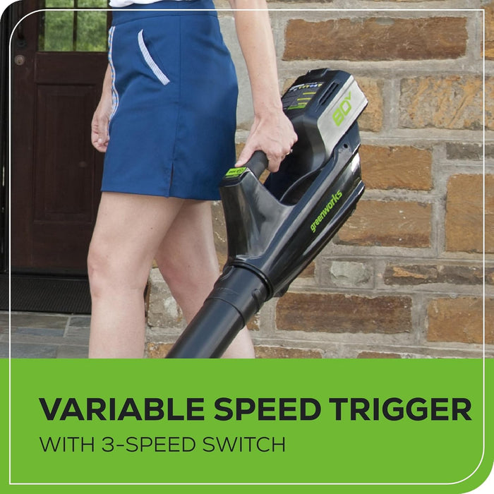 Greenworks 80V 21” Brushless (Push) Cordless Electric Lawn Mower + (500 CFM) Axial Leaf Blower (75+ Compatible Tools), (2) 2.0Ah Batteries and 30 Minute Rapid Charger - new