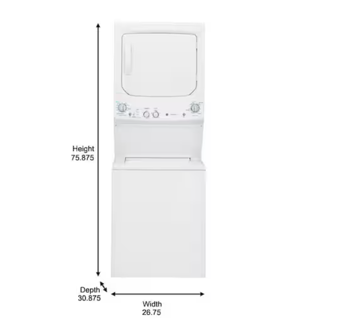 GE 3.8 cu. ft. Washer 5.9 cu. ft. Electric Dryer Combo in White - new