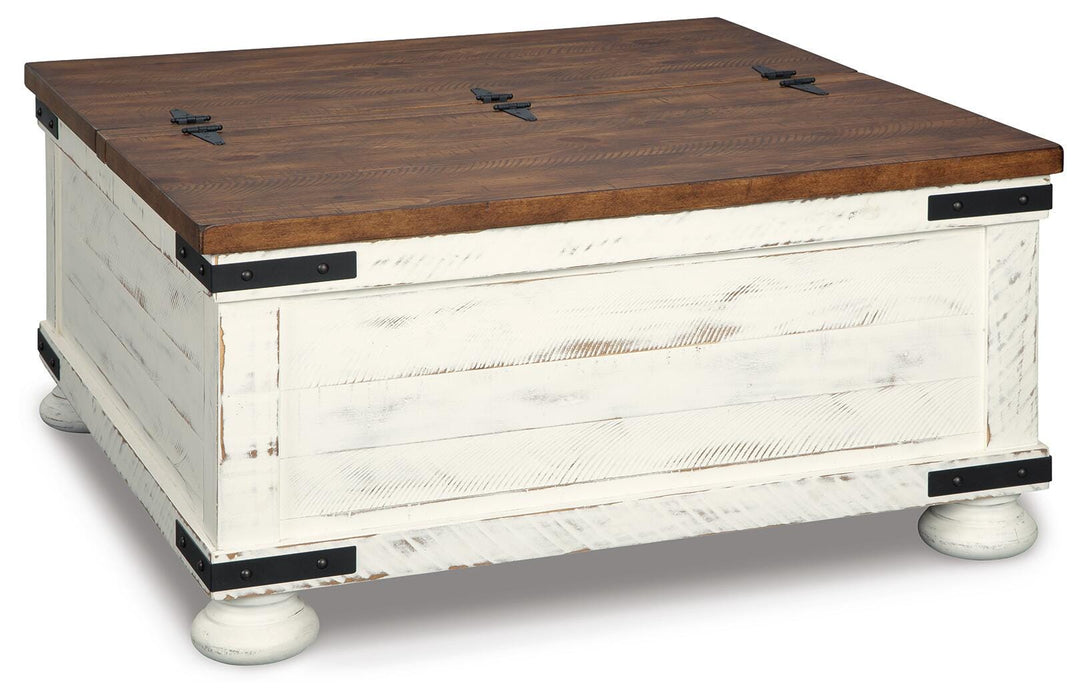 Wystfield White/Brown Cocktail Table with Storage