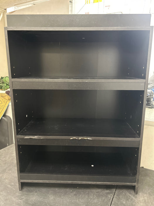 Mainstays Framed 3-Shelf Bookcase with Adjustable Shelves, True Black Oak - new