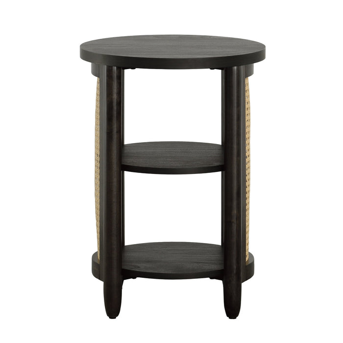 Better Homes & Gardens Springwood Caning Side Table, Charcoal Finish - new