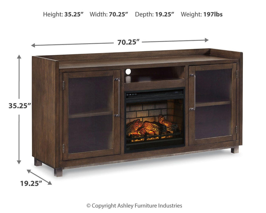 Starmore Brown Starmore 70" TV Stand with Electric Fireplace