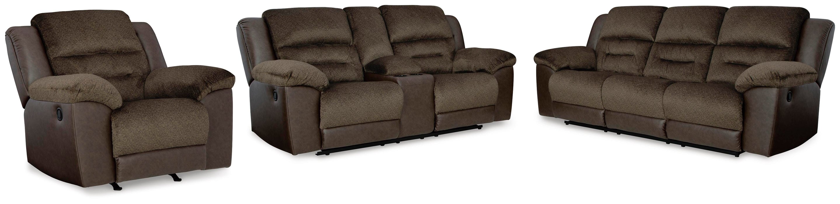 Dorman Chocolate Dorman Sofa, Loveseat and Recliner