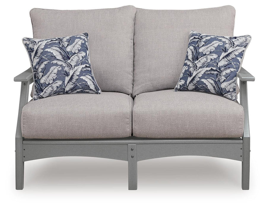 Lone View Bay Gray Loveseat w/Cushion