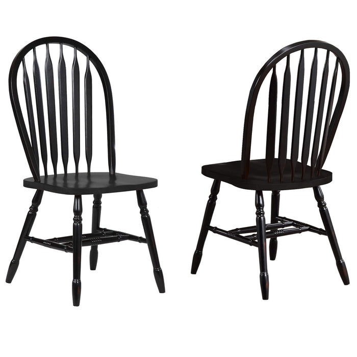 Set fo 2 Sunset Trading Black Cherry Selections Dining Chairs, Distressed Antique rub Through - new