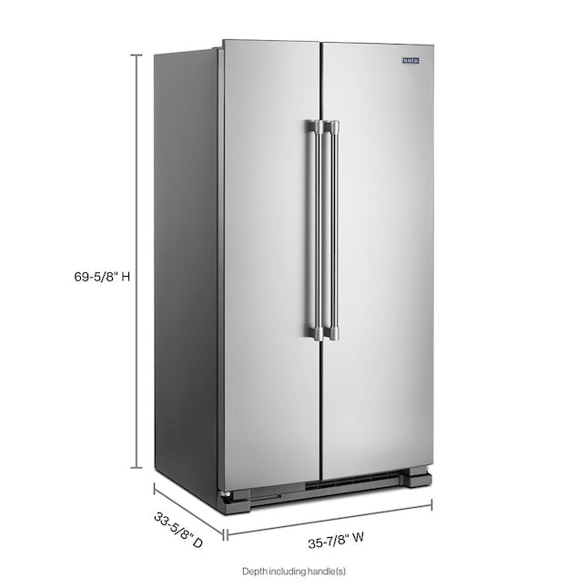 Maytag 24.9-cu ft Side-by-Side Refrigerator (Fingerprint Resistant Stainless Steel) - display_model