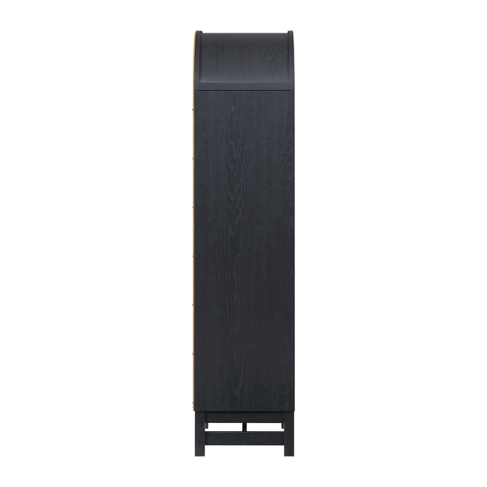 Better Homes & Gardens Juliet Narrow Arch Bookcase, Rich Black and Light Honey - new