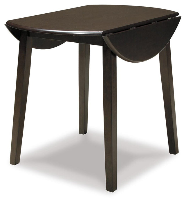 Hammis Dark Brown Round DRM Drop Leaf Table