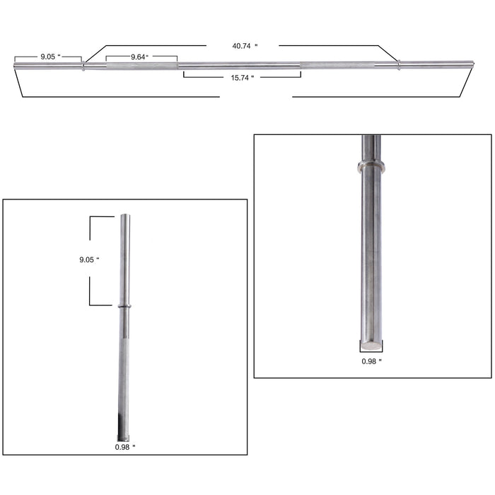 BalanceFrom 1in Standard Weightlifting Barbell, 300lb Capacity - new