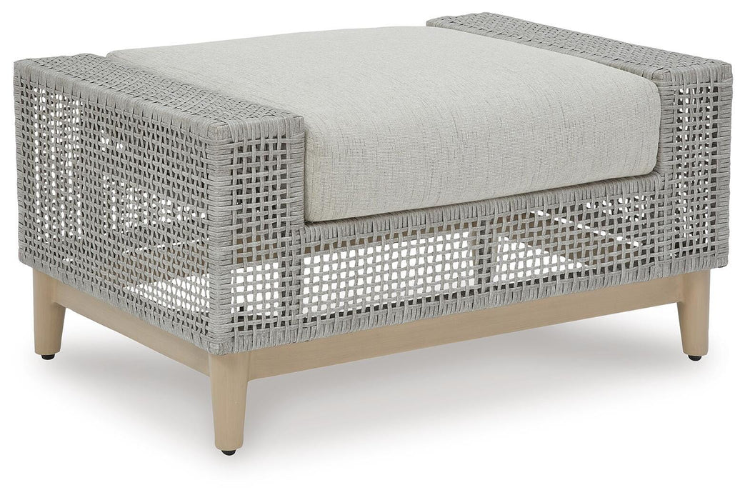 Seton Creek Gray Ottoman with Cushion