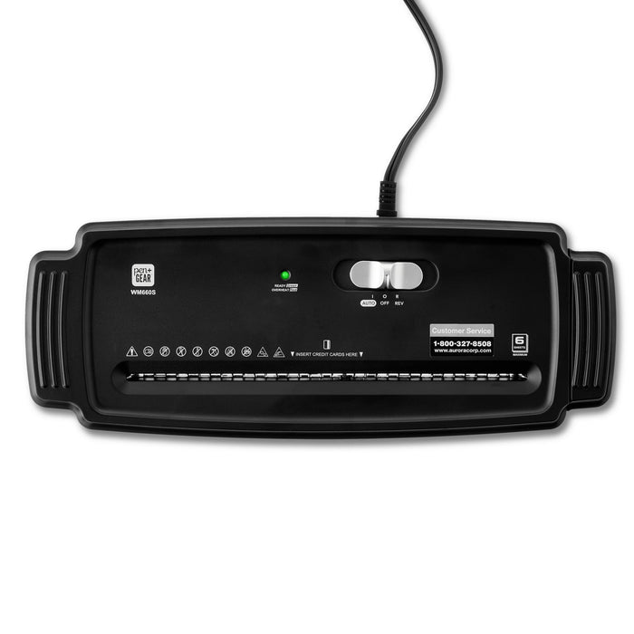 Pen+Gear 6-Sheet Strip Cut Credit Card & Paper Shredder, Black - new
