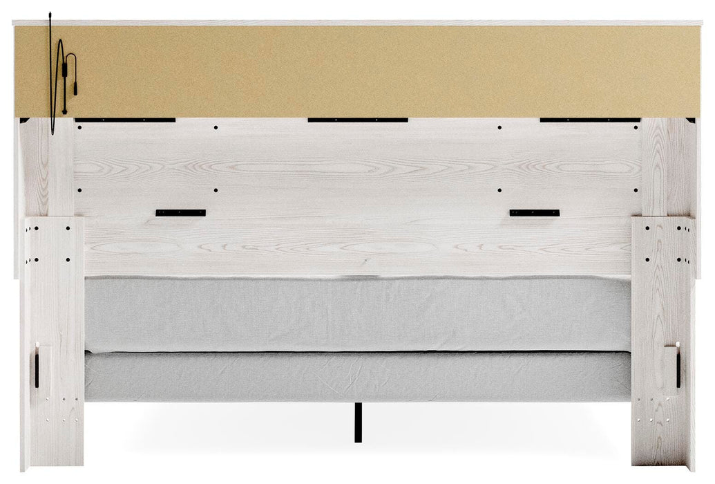 Altyra White Altyra King Panel Bookcase Bed