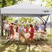 GVDV 10 ft x 10 ft Easy Pop up Outdoor Canopy Tent, Straight Legs Instant Canopy for Outside with Carrying Bag, White