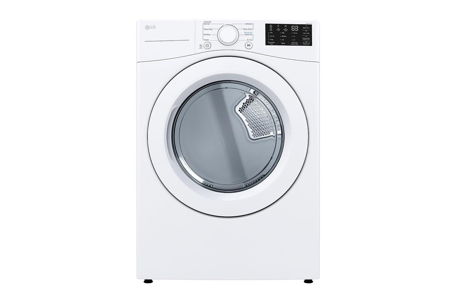 LG DLE3470W 7.4 Cu. Ft. White Ultra Large Capacity Front Load Dryer - display_model