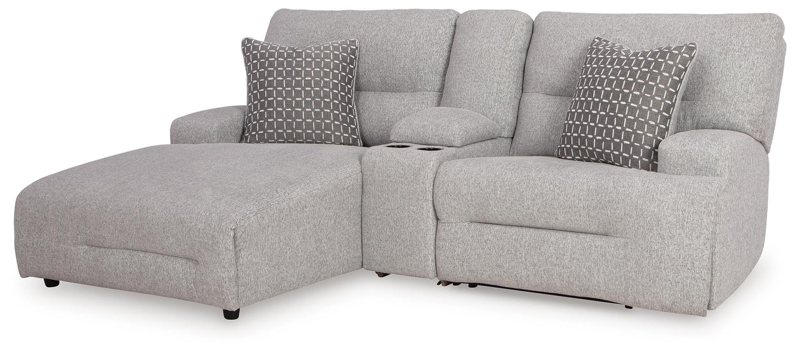 Acklen Place Pewter Acklen Place 3-Piece Power Reclining Sectional Sofa with Chaise